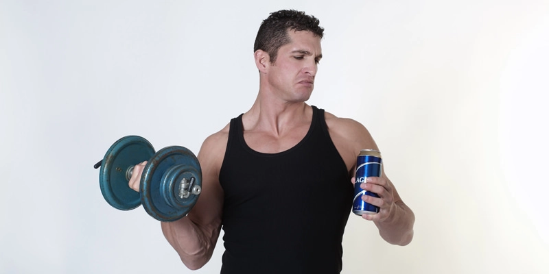 fitness man with a beer