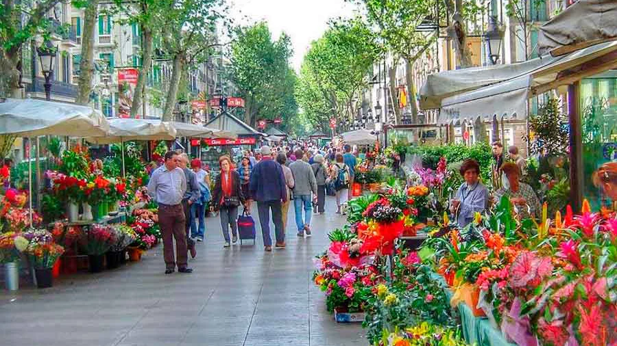 European city break in La Rambla, Barcelona